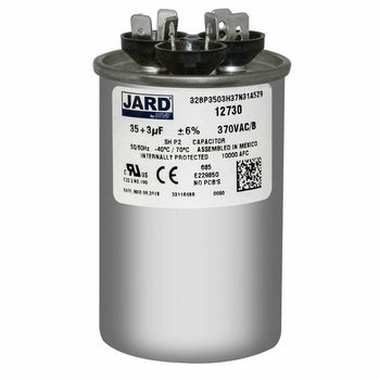Jard 328P3503H37N31A5Z9 35+3 uF +/-6% 370 VAC/B Round Dual Capacitor 50/60 Hz