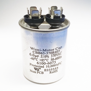 Wuxi CBB65-370R605 6uF 370VAC Motor Capacitor