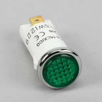 Glastender 1229 Indicator Light Green 250 Volt .5 Watt Round Fits BDS/GT-18/GT-18+1