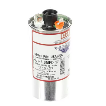Trane 40983689 Dual Run Capacitor 45 + 5MFD 370/440VAC 50/60HZ Round