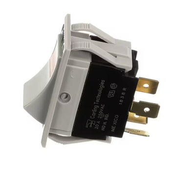 Star 1838-R Rocker Switch, DPST, Lighted, Amber, Power, 20A, 250VAC