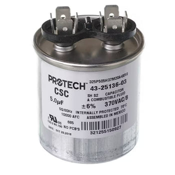 Rheem 321255150927 Capacitor 5uF 370VAC 50/60HZ Round