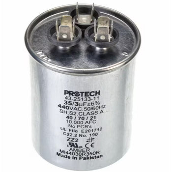 Rheem MI44030R350R Capacitor Dual 35/3uF 440VAC 50/60HZ Round