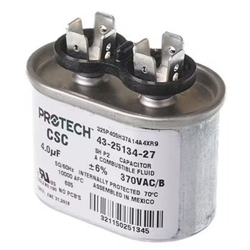 Rheem 325P405H37A14A4XR9 Capacitor 4uF 370VAC 50/60HZ Oval