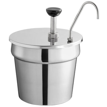 Avantco 7 Qt. Stainless Steel Condiment Pump w/ Inset for Avantco 177WK120047P