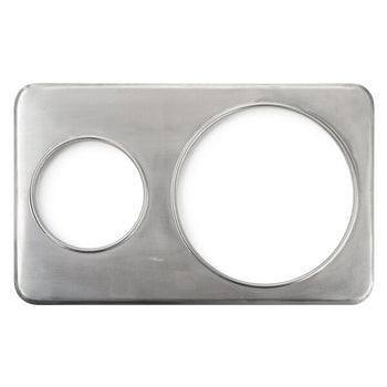 Avantco 2 Hole Steam Table Adapter Plate w/ 6 3/8 & 10 3/8" Holes-for 4Qt & 11Qt