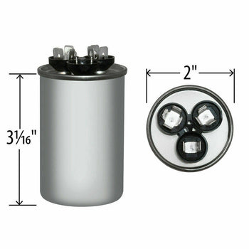 Jard 328P1505H37N31A5Z9 15+5 uF +/-6% 370 VAC/B Round Dual Run Capacitor 50/60Hz