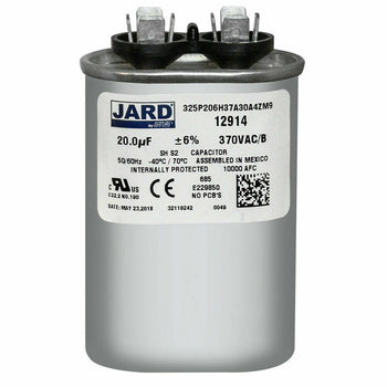 Jard 325P206H37A30A4ZM9 20 uF +/-6% 370 VAC/B Oval Capacitor 50/60 Hz