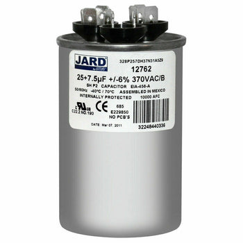 Jard 328P257DH37N31A5Z9 25+7.5 uF +/-6% 370 VAC/B Dual Run Capacitor 50/60Hz
