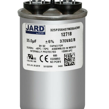 Jard 325P356H37M26A4ZM9 35.0 uF +/- 6% 370 VAC/B Round Run Capacitor 50/60Hz