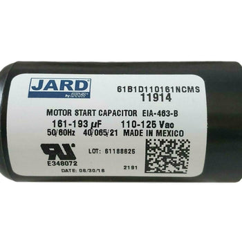 Jard 61B1D110161NCMS 161 - 193 uF / MFD 110/125Vac Round Motor Start Capacitor