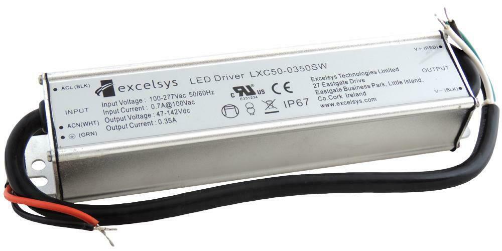 Excelsys LXC50-0350SW 50 Watt 350mA Constant Current 47-142vDC LED Pow ...