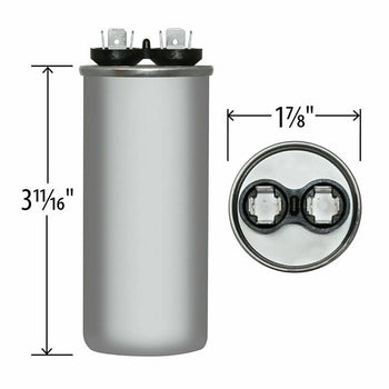 Jard 50.0 uF/MFD +/-6% 50/60Hz Motor Run Capacitor 370V Replaces 628318-313