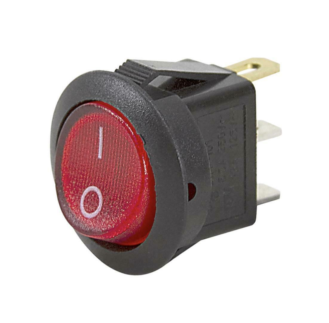 On/Off Single Pole Single Throw 13 Amps 125 Volt AC Red Rocker Switch ...