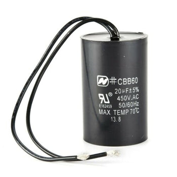 Avantco SL3CAP 20uF Wire Lead Motor Run Capacitor +/-5% 450Vac 50/60Hz