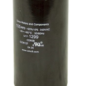 China Motors And Components U17-1299 105-126 MFD 250 VAC Motor Start Capacitor